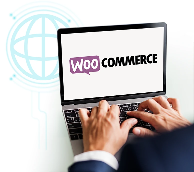 Person working on Australia WooCommerce development on a laptop.