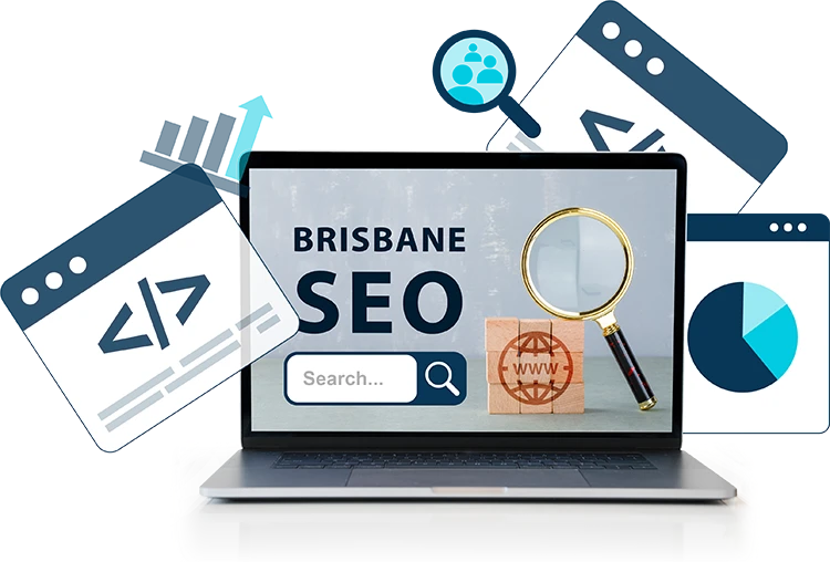 SEO Brisbane written on a laptop to try and describe our search engine optimisation efforts